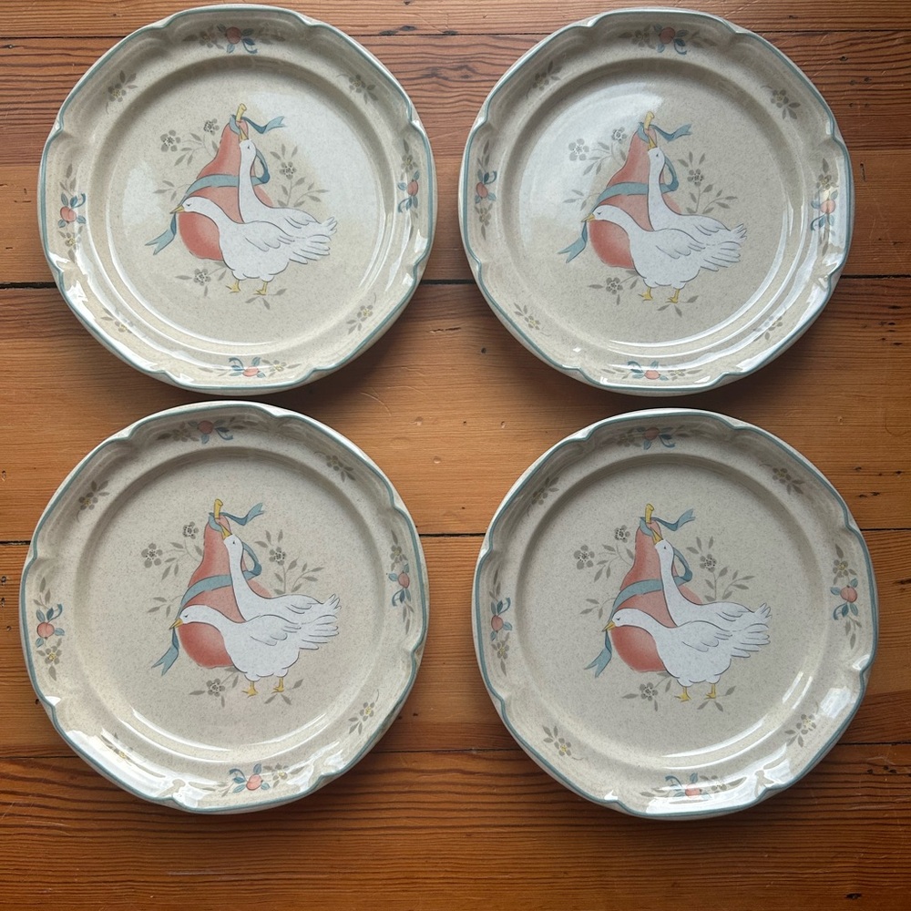 International China Marmalade Goose Bows Salad Plate Stoneware